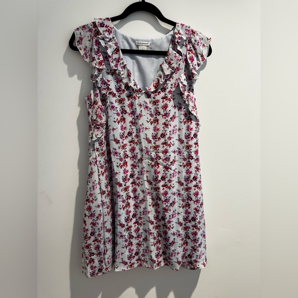 Club Monaco Sleeveless Flower Print Mini Dress